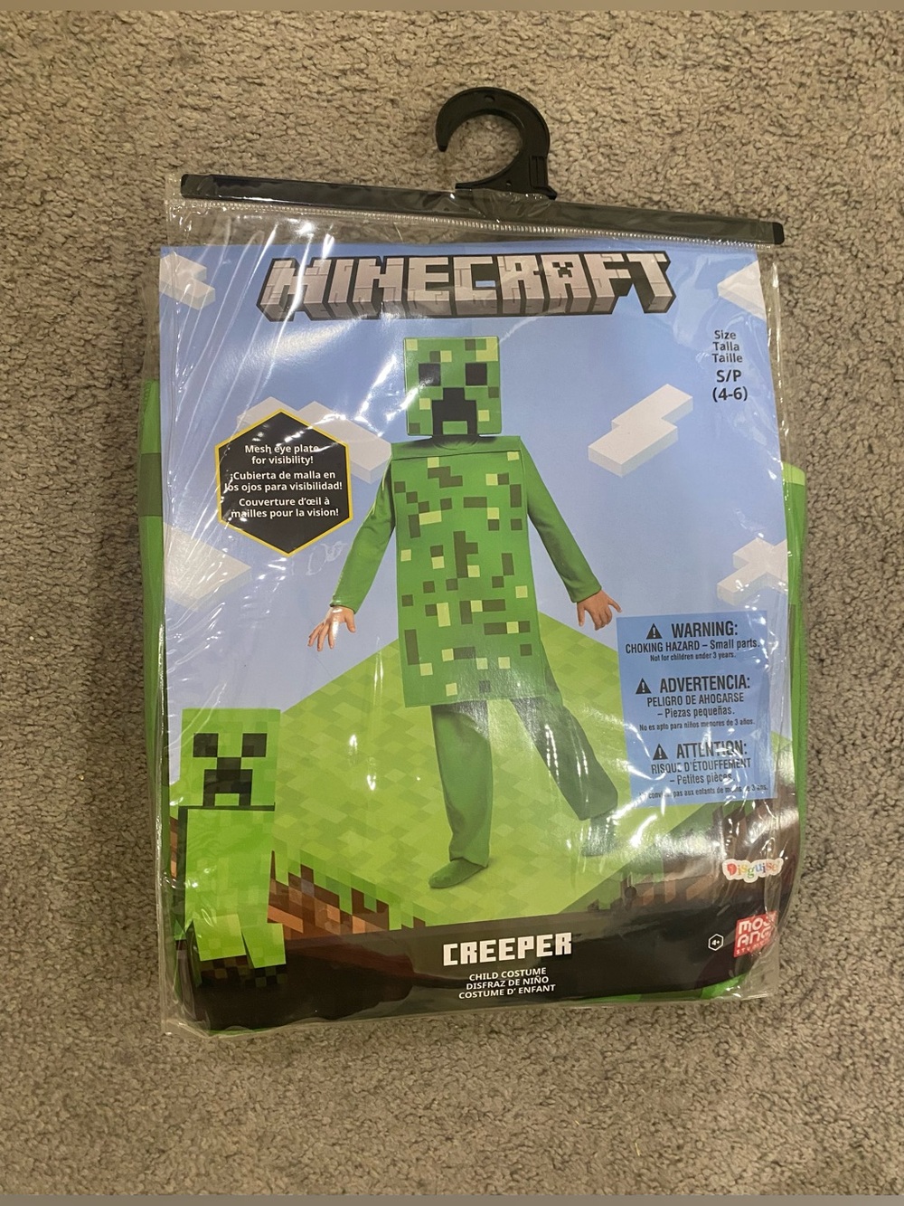 Minecraft Deluxe Creeper Kids Costume Size Small 4/6 NEW